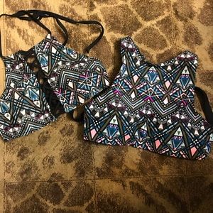 2 bathing suit tops